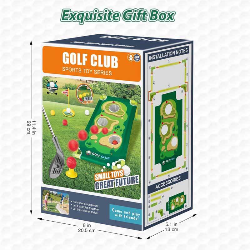 Portable kids golf club set with carry case, perfect for outdoor play and introducing junior golf