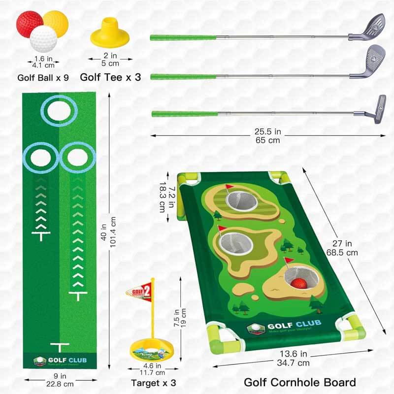 Educational golf toy for kids, a junior club set promoting hand-eye coordination and active play