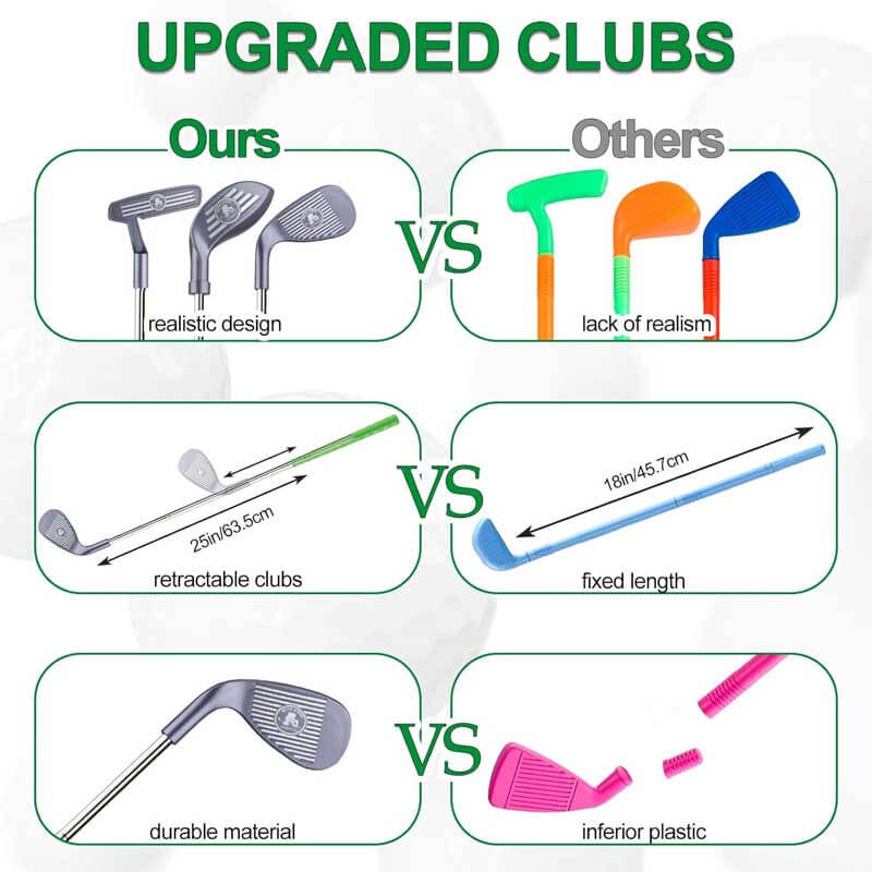 Beginner kids golf club set, complete with lightweight clubs and accessories for fun outdoor sports
