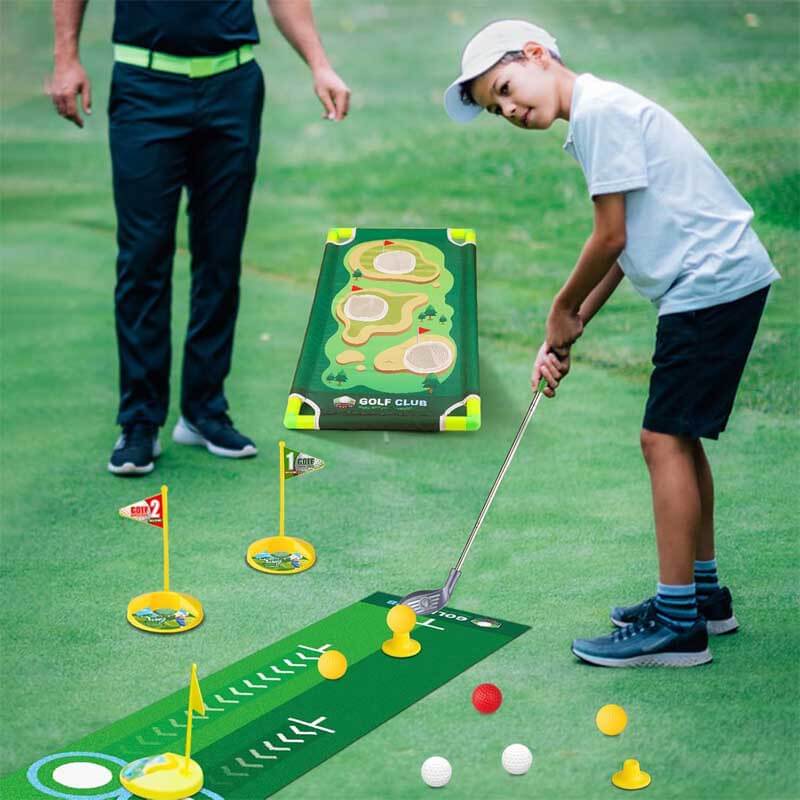 Vibrant junior golf club set for toddlers, an engaging outdoor play toy for budding golfers