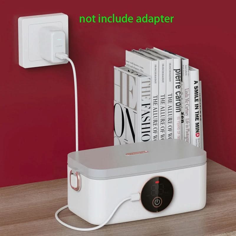 Modern kitchen gadget: a portable electric lunchbox with powerful battery heating for delicious hot meals.