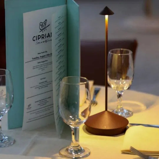 Dimmable rechargeable LED accent lamp, offering cordless portable lighting for ambiance.