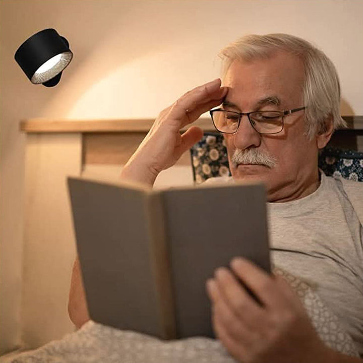 Versatile cordless LED lamp, rotatable head provides adjustable task or ambient light for home decor.
