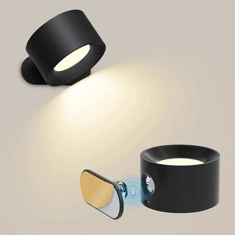 Rechargeable magnetic LED wall light, offering rotating and portable illumination for convenient use.