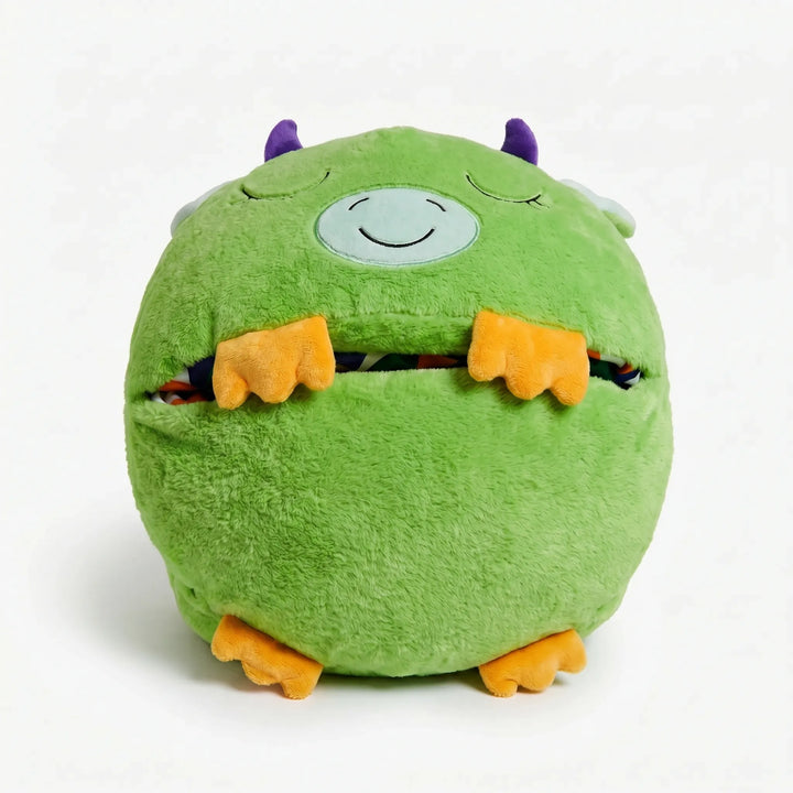 Fun animal plush kids sleeping bag for sleepovers. Cozy nap mat and soft children's bedding; great for play.