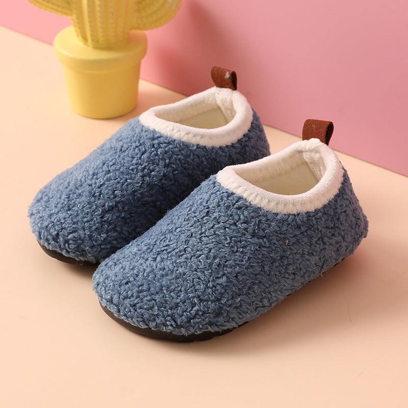 Warm and cozy children's indoor slippers with anti-slip bottom for safe toddler wear