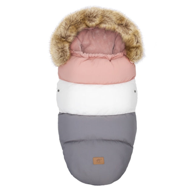 Windproof baby stroller footmuff, winter sleeping bag for infants, universal fit, keeps baby snug.