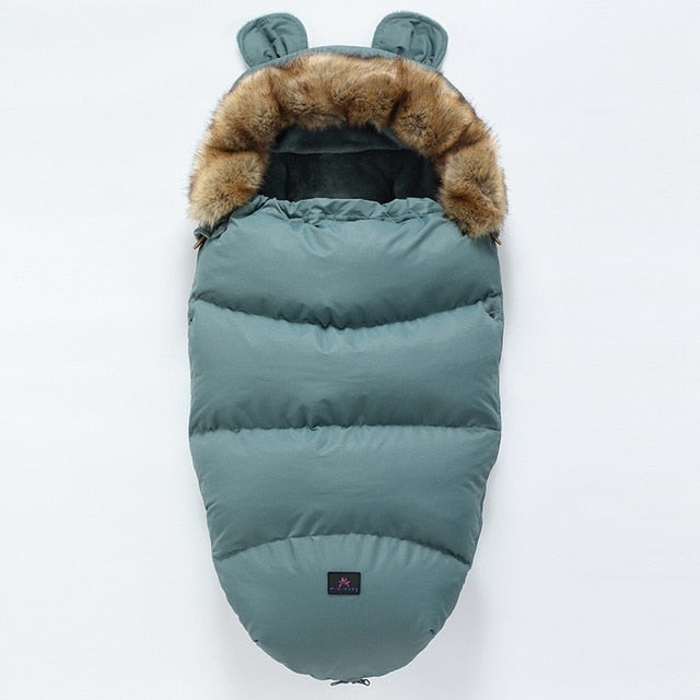 Cozy baby travel essential, winter stroller sleeping bag footmuff, soft cotton blend for newborns.