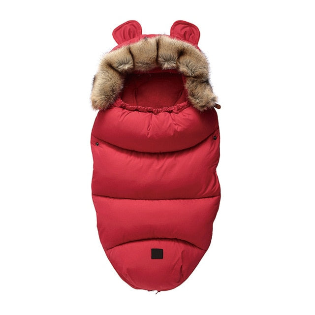 Soft cotton baby footmuff, winter stroller sleeping bag for infants, cozy & practical travel solution.