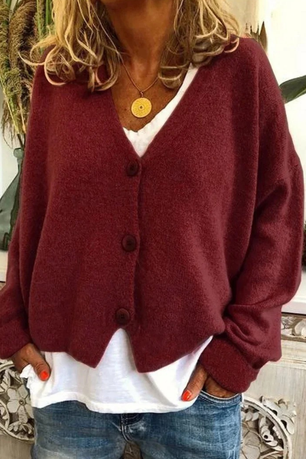 Comfortable button-front women's cardigan, a stylish knit layer for any occasion.