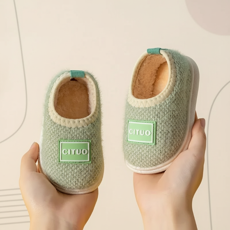 Toddler warm anti-slip winter slippers, combining comfort and safety.