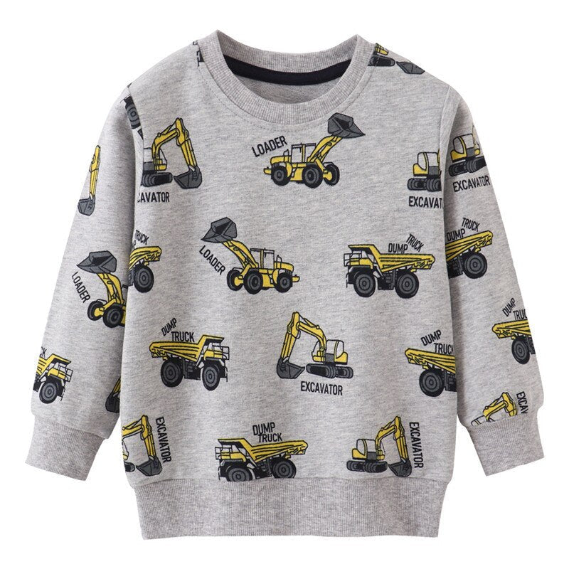 High-quality cotton blend boys' sweater featuring a captivating pixel dinosaur pattern, great for fall/winter.