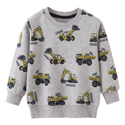 High-quality cotton blend boys' sweater featuring a captivating pixel dinosaur pattern, great for fall/winter.