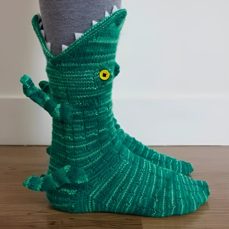 Cozy creature socks with a cute fox design for kids, perfect winter accessory
