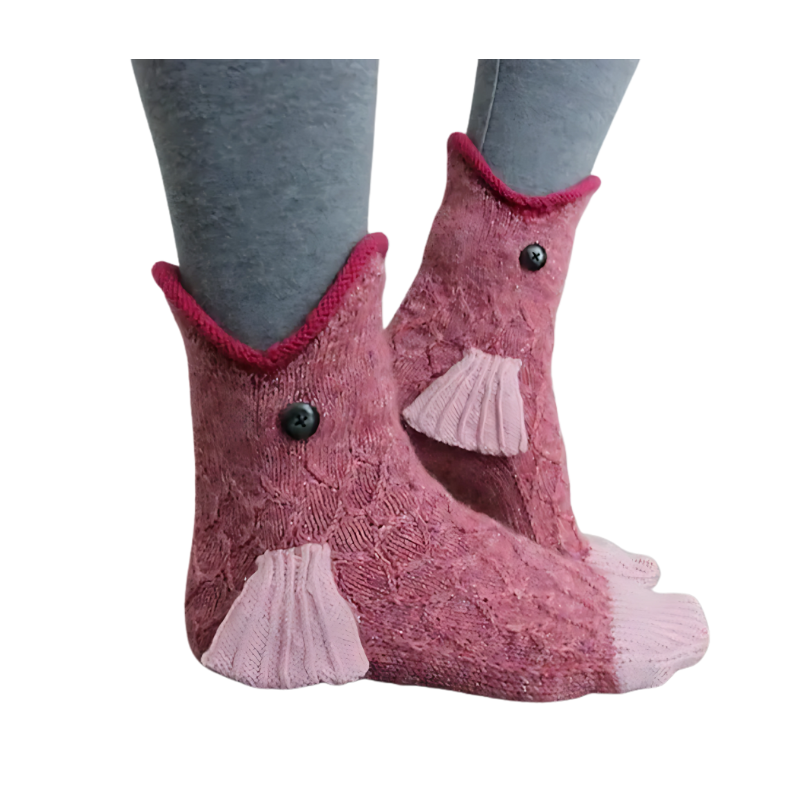 Plush animal design socks with a friendly dog face, perfect for playful style