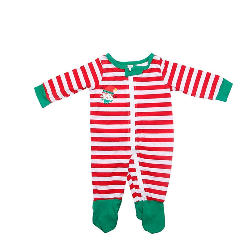 Close-up of the fabric and print on a family Christmas pajama set. Comfortable sleepwear.