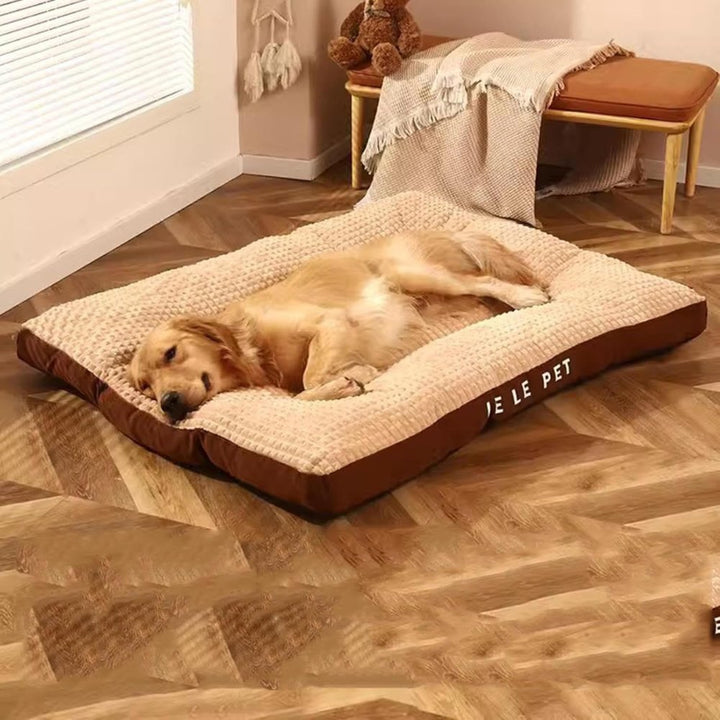 Cozy fleece dog bed provides ultimate comfort & warmth for pets. Washable & durable pet supply.