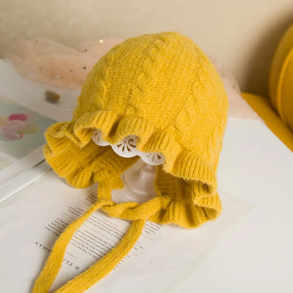 Super soft cotton hooded hat for baby girls, warm & comfortable for cold days