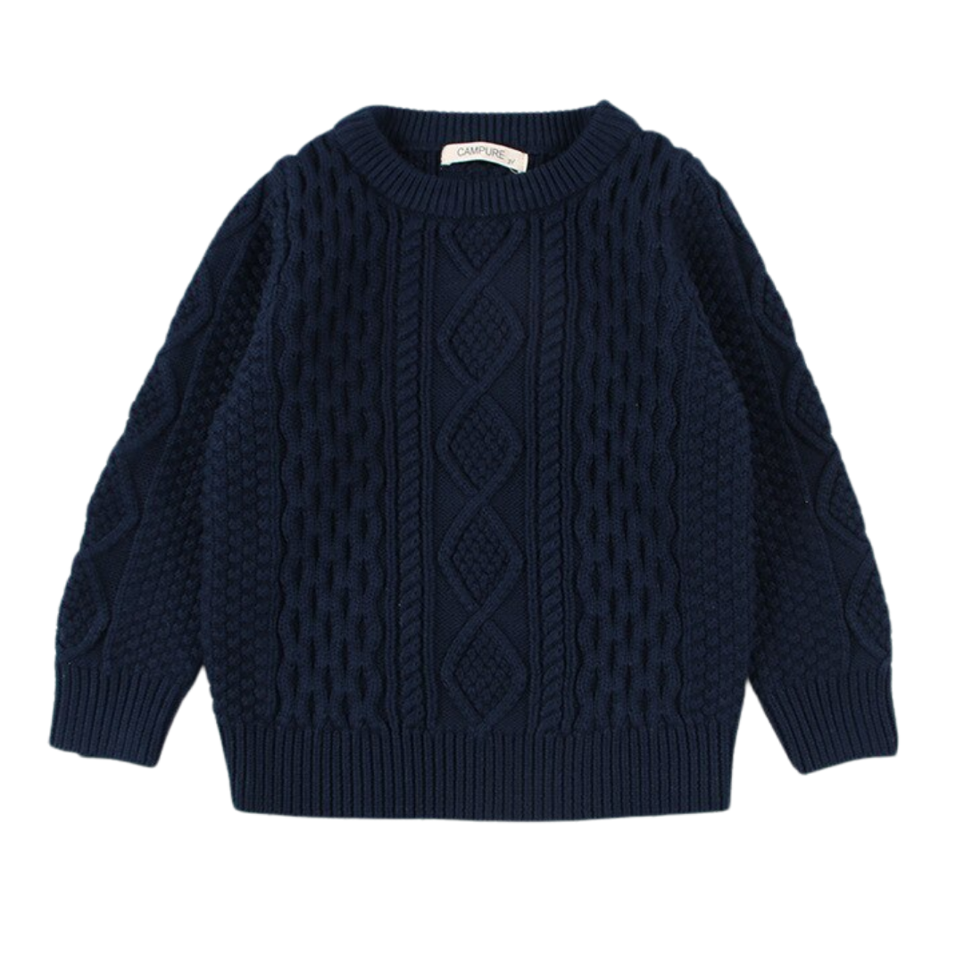 Charming pink cable knit pullover sweater for girls, a cozy addition to any fall winter kids wardrobe.