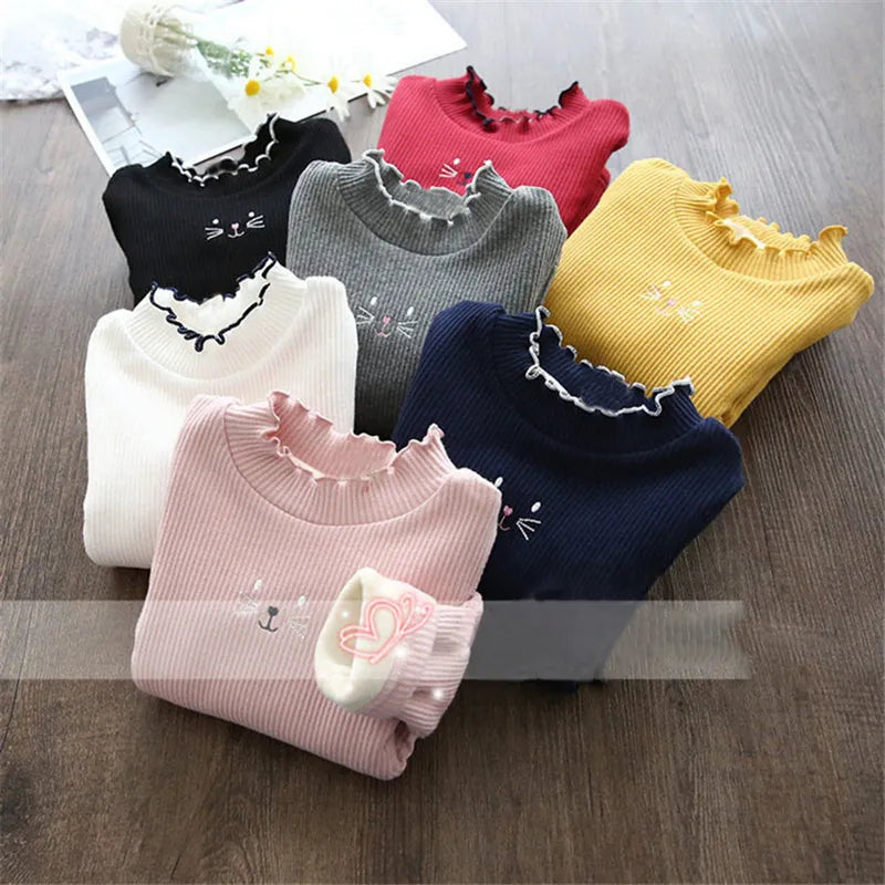 Winter fashion children's sweater with colorful cartoon print, cotton blend