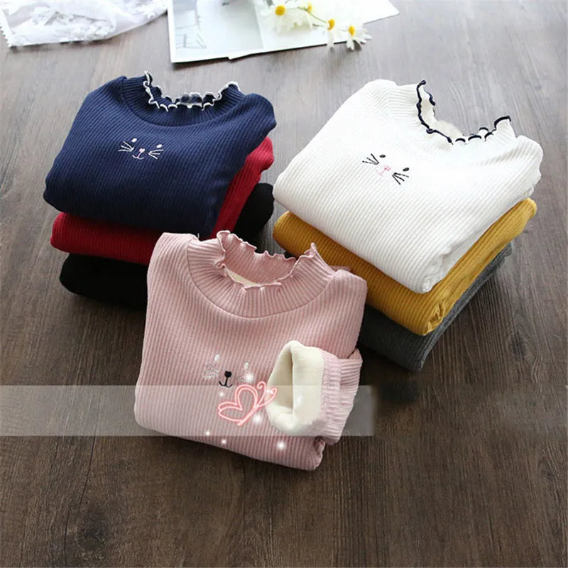 Long sleeve cartoon knitwear, essential toddler apparel for chilly days