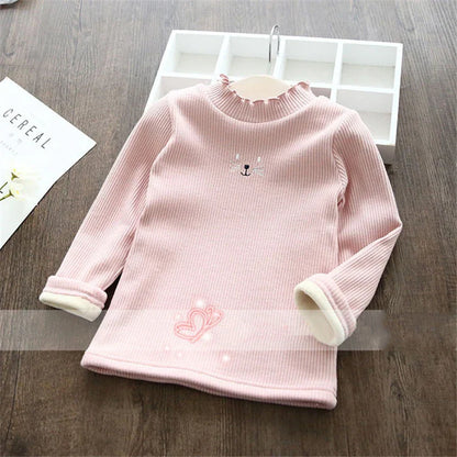 Children's long sleeve cartoon top, soft winter fashion for play & comfort