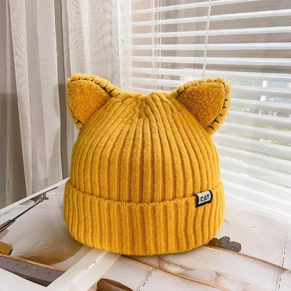Warm & cozy women's winter hat, knitted with cute cat ears, a must-have cold weather accessory.