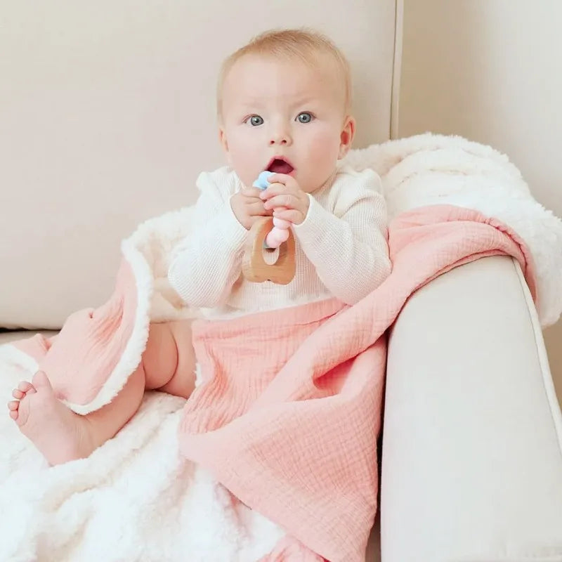 Newborn essentials: breathable polyester baby swaddle blanket for cribs and cozy sleep