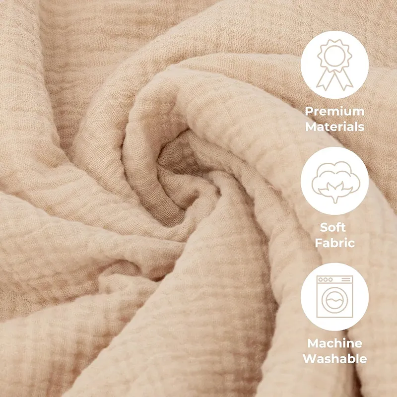 Versatile baby swaddle blanket, soft breathable polyester, doubles as nursing cover