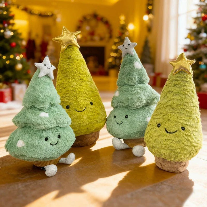 Adorable stuffed Christmas tree, a cozy and whimsical holiday decor piece for any seasonal display.
