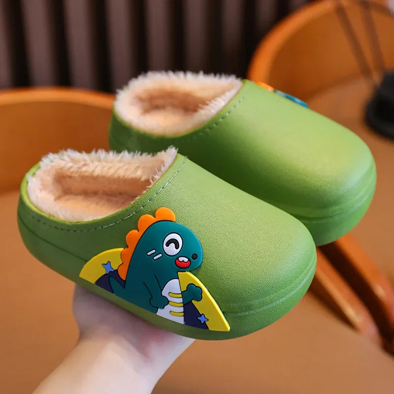 Durable waterproof animal toddler shoes, cozy and non-slip for winter warmth.
