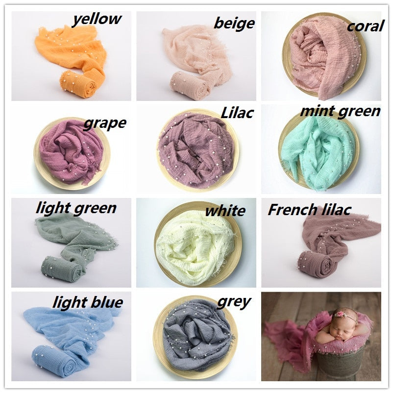 Teal stretch newborn wrap blanket, essential baby accessory for creative photo sessions