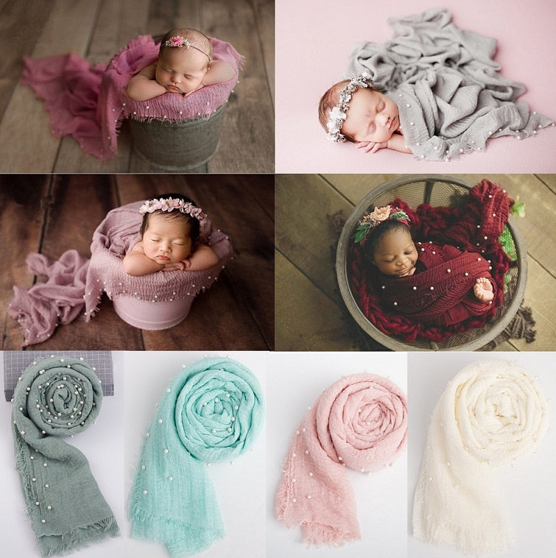 Dusty rose unisex newborn photography wrap, charming baby blanket for cherishable shots