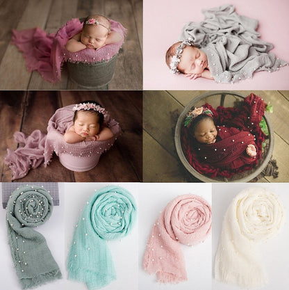 Dusty rose unisex newborn photography wrap, charming baby blanket for cherishable shots