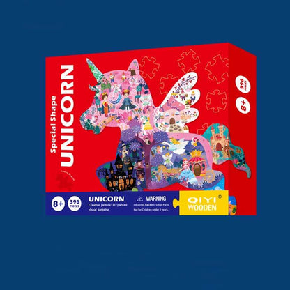 Educational wooden jigsaw puzzle toy depicting multiple animals, a fun brain teaser for children