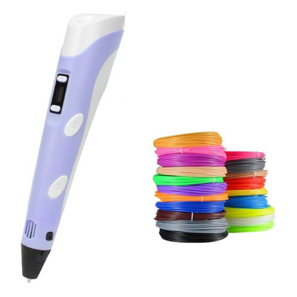 Assortment of vibrant 3D drawing pens and colorful filament spools, essential art supplies for artists