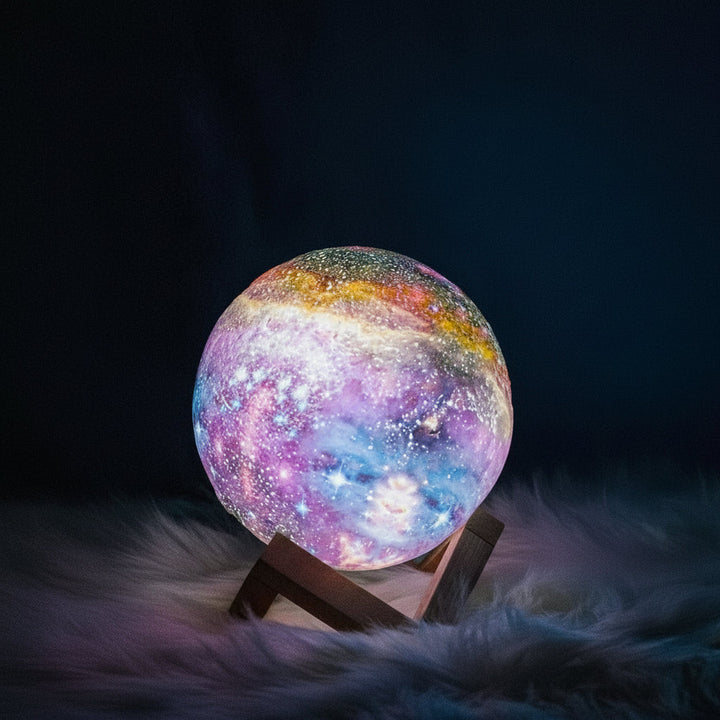 Customizable LED ambient light globe for modern home decor.
