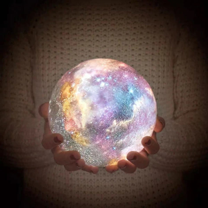 Stylish customizable LED ambient light globe for modern home interior.