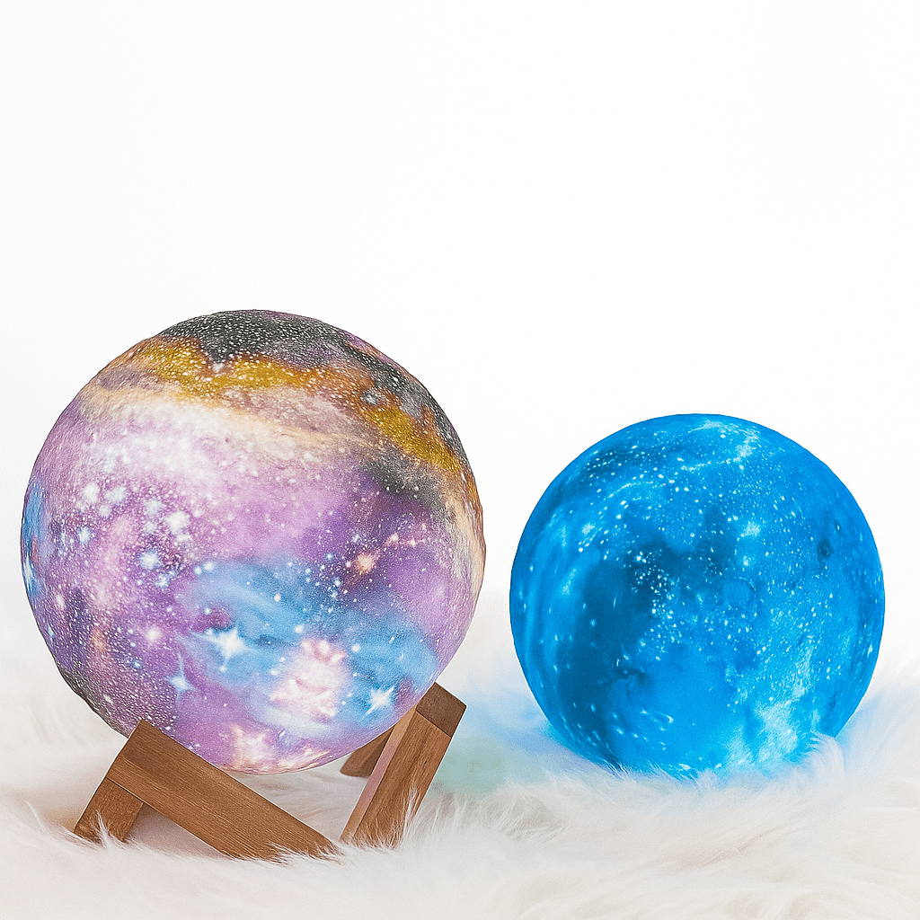 Remote-controlled LED globe lamp, offering customizable ambient and night lighting.