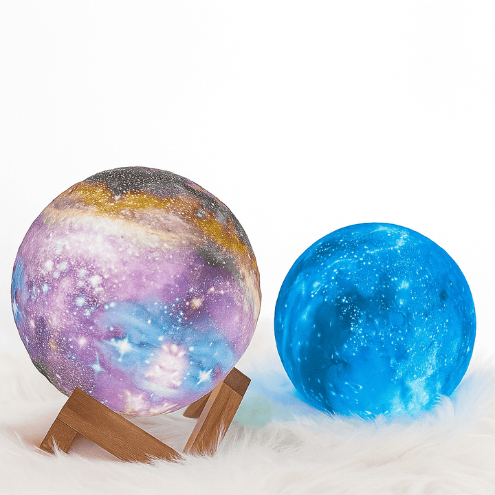 Remote-controlled LED globe lamp, offering customizable ambient and night lighting.