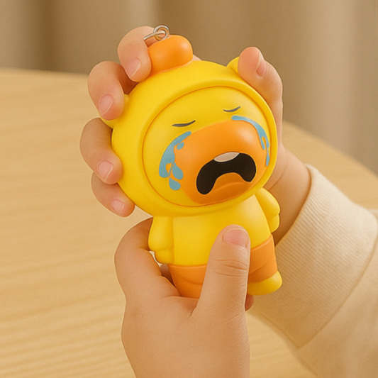 Cute 3-face fidget keychain for stress relief, a fun mood booster and sensory toy.