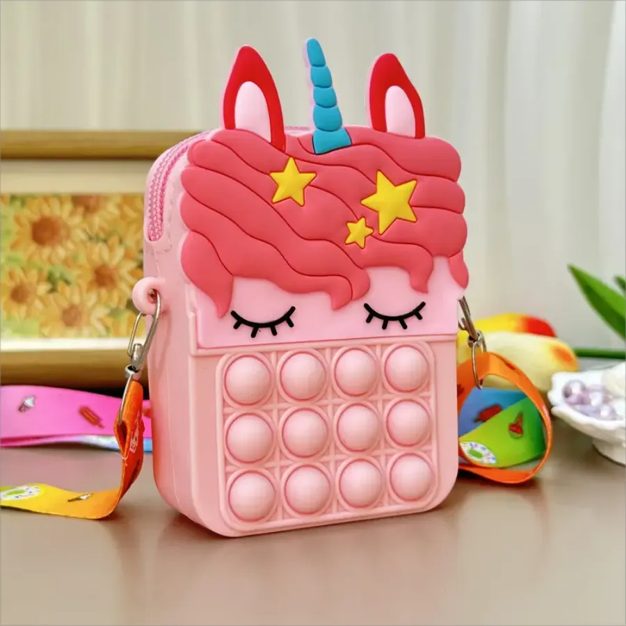 Silicone coin purse with a durable zipper closure, secure kids wallet