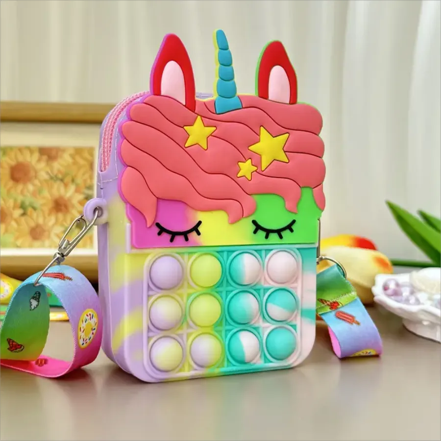 Open silicone coin purse, showing the spacious interior for coins and small items