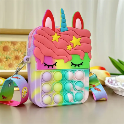 Open silicone coin purse, showing the spacious interior for coins and small items
