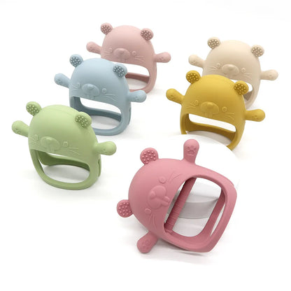 Silicone baby teether bracelet with various animal designs, ideal chew toy gift