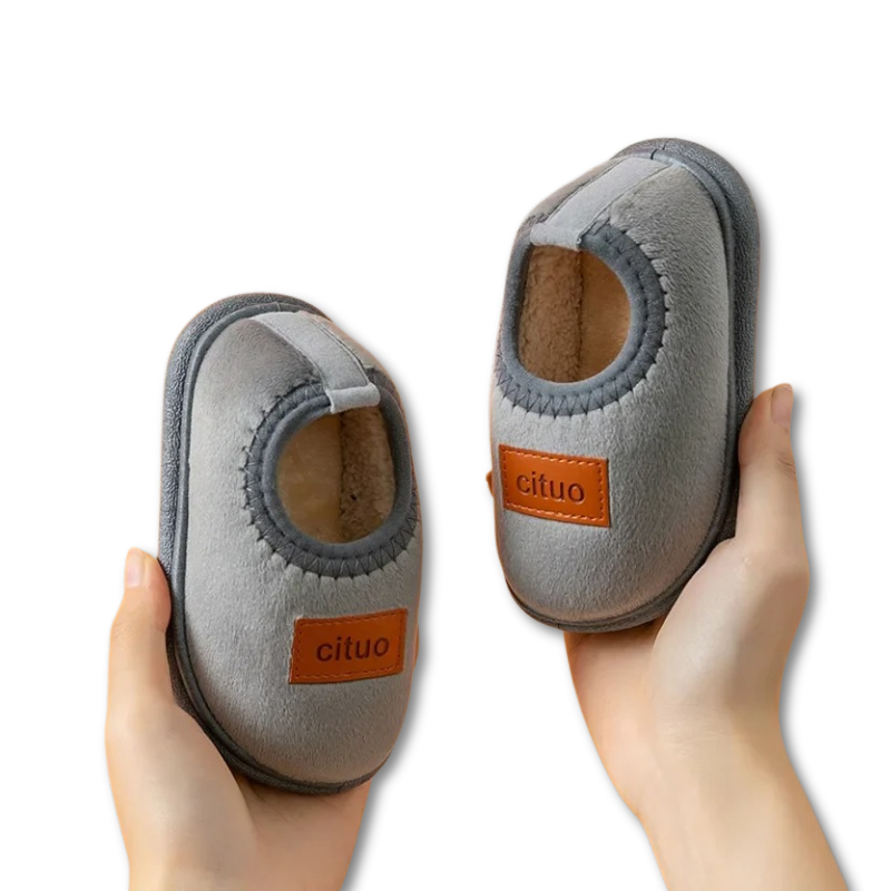Velvet baby footwear with an anti-slip sole, ensuring stability for little ones learning to walk