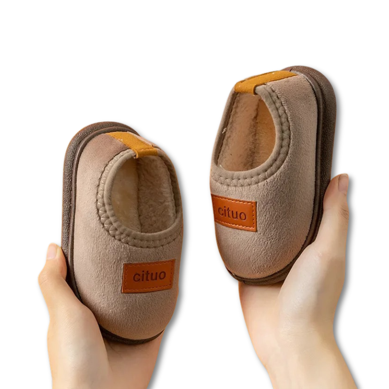 Soft sole baby shoes for infants, showcasing anti-slip features and cozy fleece material