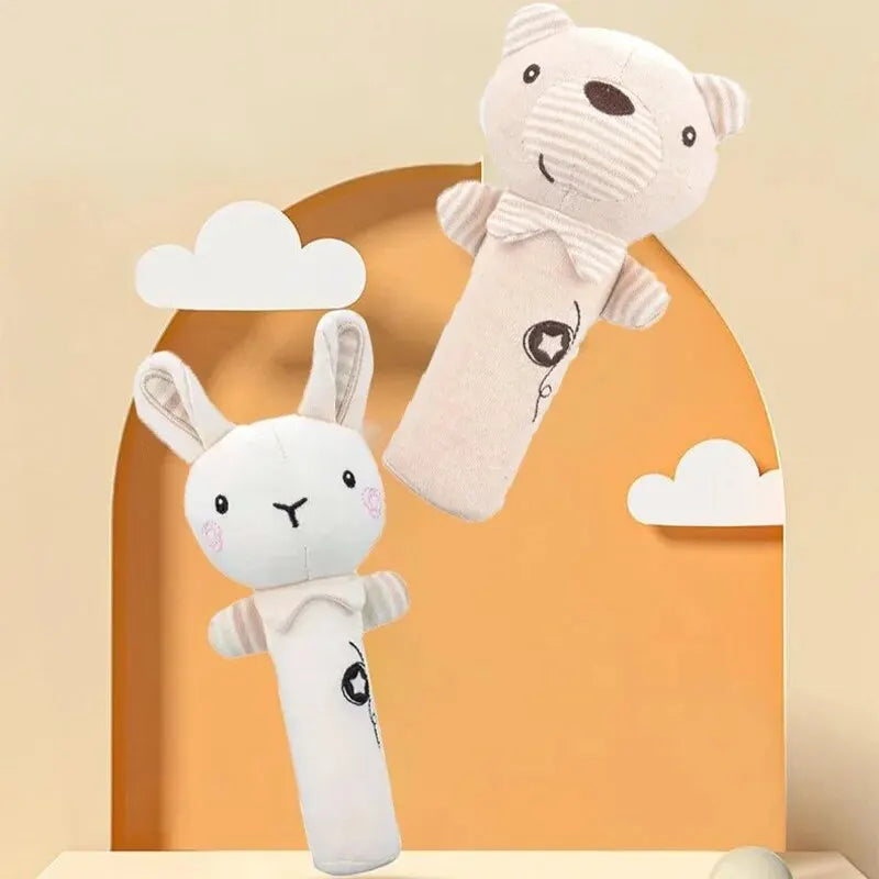 Infant sensory animal rattle, a perfect baby shower gift with hand shaker.