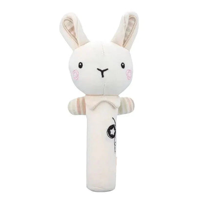 Handheld animal shaker rattle, soft and safe for infant's early learning.