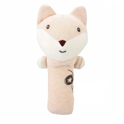 Animal themed hand shaker rattle, an engaging infant sensory soft toy.